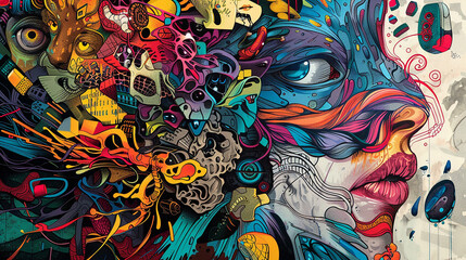 Fototapeta premium Colorful Abstract Illustration Representing the Depth of the Human Mind