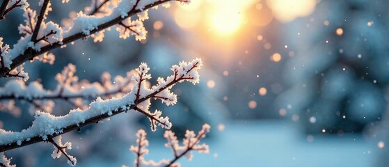 Frosted Winter Windowpane, Snowflakes, Twisted Branches, Serene January Morning