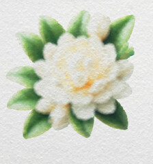 White Camellia Flower in Watercolor Style with clipping path