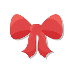 Red cloth bow with realistic folds, perfect for holiday décor and festive design projects.