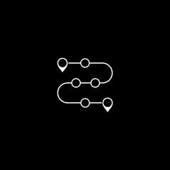 Journey trip icon isolated on dark background