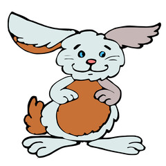 cartoon rabbit drawing, vector illustration on white background.pet