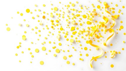 Gold confetti sparkling explosion in vibrant mood for celebration and party concepts.decoration ornaments design.die cut