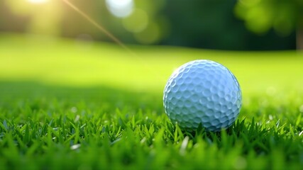 Obraz premium Golf Ball on Lush Green Grass - Realistic AI Photo - 4K