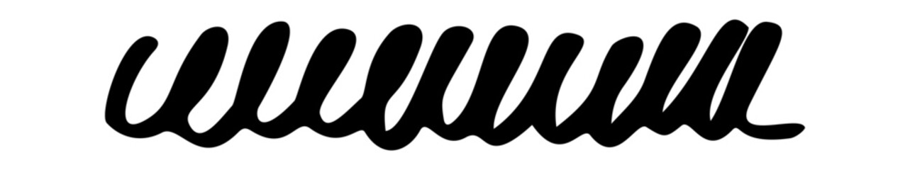 Obraz premium Black crayon spiral underline doodle