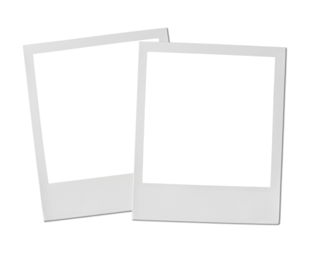 Vintage Polaroid, instant photo frame isolated in transparent PNG, polaroid frame - isolated design element