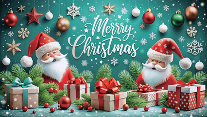 Merry Christmas greeting background template