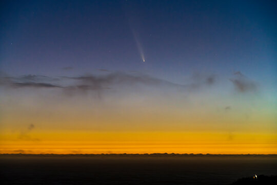 The brilliant Comet C2023 A3 Tsuchinshan&ndash;ATLAS, also known as Comet Tsuchinshan&ndash;ATLAS or simply Comet A3, graces the skies above the scenic California Coast.