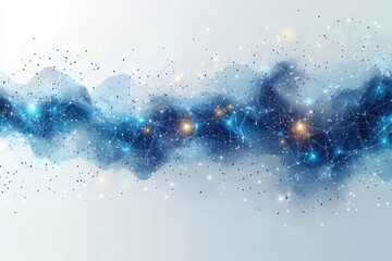 Obraz premium Abstract blue and teal geometric network on white background