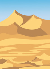 Vector illustration of desert. . Dunes and sand dunes