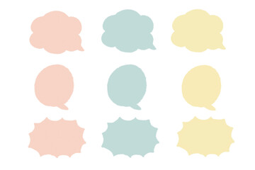 Callouts, serifs, cute pastel colors, pink, yellow, light blue, no border