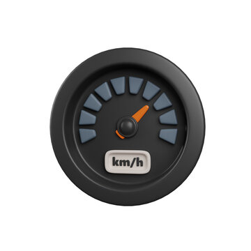 3D render low poly speedometer 