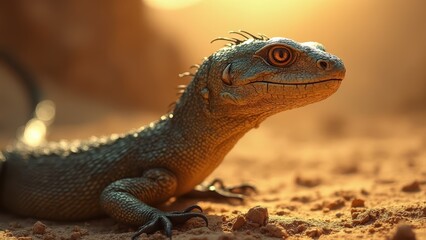 Fototapeta premium A close up of a lizard on the ground