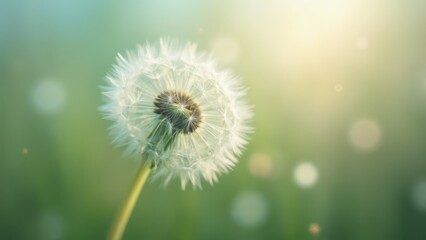 Obraz premium A dandelion with the sun shining through it