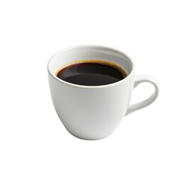 classic white coffee cup isolated on transparent background