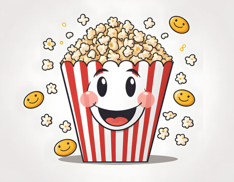 recommend clip art: Smiling popcorn bucket