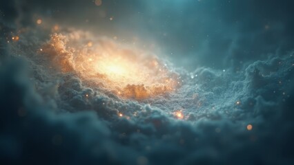Fototapeta premium A picture of a nebula in the sky with stars and clouds
