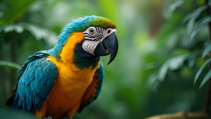 A colorful parrot sitting on top of a tree branch