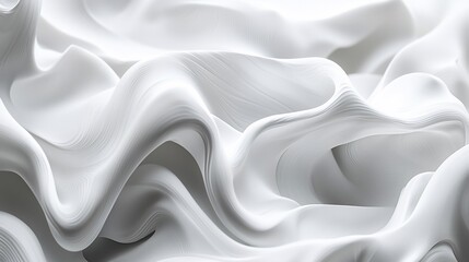 Obraz premium Abstract white wavy folds, smooth surface texture.