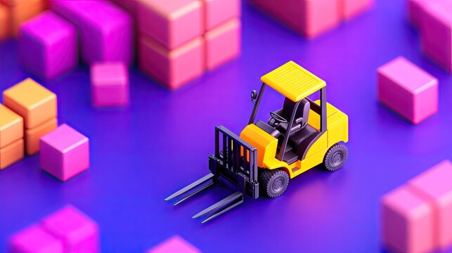 Forklift truck efficiently managing pallets in a modern warehouse environment for logistics operations and transportation needs