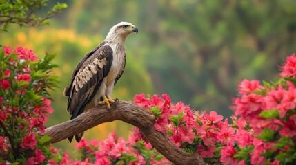 Majestic Eagle Amidst Azaleas