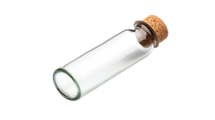 Glass mini bottle transparent background