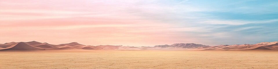 Fototapeta premium Serene desert panorama during sunrise with soft light