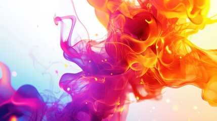 Obraz premium Vibrant flame graphic art with fiery cycle shapes, realistic flames glowing against a white backdrop