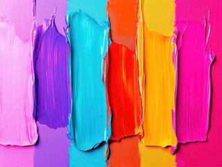 Fototapeta premium A blank canvas evolving into a colorful painting, captured from initial strokes to final details