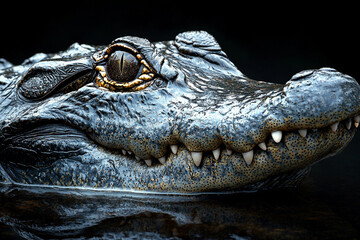 Obraz premium Alligator Head Close Up In Dark Water