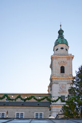 Obraz premium Salzburg Cathedral at Christmas time. Christmas Holiday in European city 