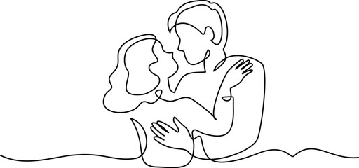 Valentines day romantic design. Woman and man hugs. Love of young couple,