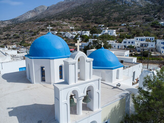 Dorfkirche im Bergdorf Lagada, Amorgos, Kykladen, Griechenland, Europa