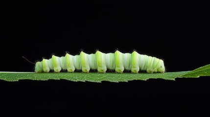 Naklejka premium The growth of a caterpillar transforming into a butterfly in sequential stages