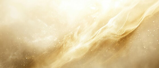 Naklejka premium Ethereal golden abstract background with soft textures and light.