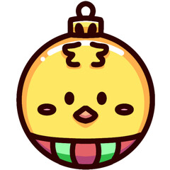 Christmas ball decoration with illustration of animal faces