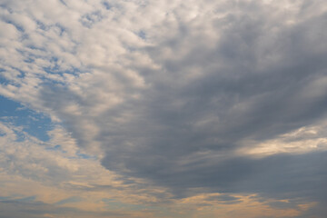 A cloud that is in the sky with the bottom right corner