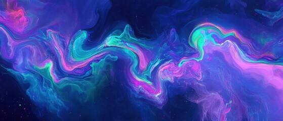 Abstract colorful swirling patterns resembling cosmic visuals.