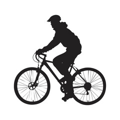 Fototapeta premium Cyclist Ride Cycle Silhouettes set Clipart on a white Background