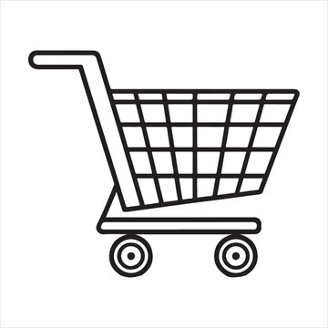 recommend clip art: single one line Shopping Cart silhouette on white background
                    