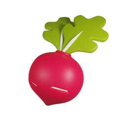 Radish 3D cute render
