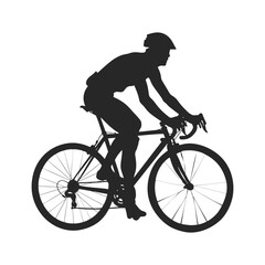 Obraz premium Cyclist Riding Bicycle Silhouett set Clipart on a white Background