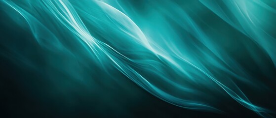 Fototapeta premium Abstract teal wave patterns with smooth flowing lines.
