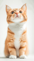 Obraz premium A cat with a yellow nose and yellow eyes is looking at the camera