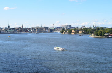 Fototapeta premium Stockholm seen from the seaside. Sweden.