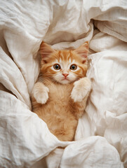 Cat in bed