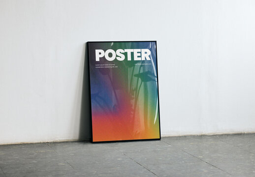 Mockup Of Vertical Customized Poster Leaning By Wall