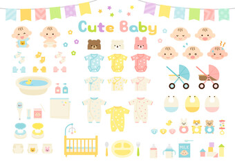 ベビー 用品　イラストセット