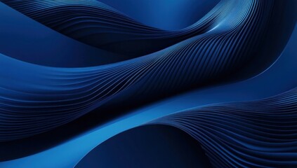 Abstract Blue Waves: A Symphony of Curves and Depth