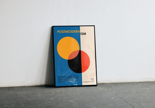 Mockup Of Vertical Customizable Poster Leaning Against Wall